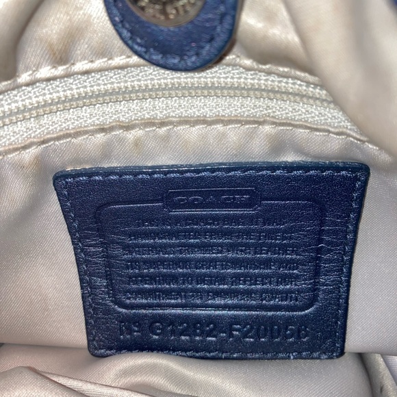 COACH Ashley Dotted Op Signature Satchel Bag F20056 Blue - Picture 7 of 10